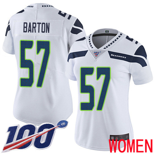 Seattle Seahawks Limited White Women Cody Barton Road Jersey NFL Football 57 100th Season Vapor Untouchable